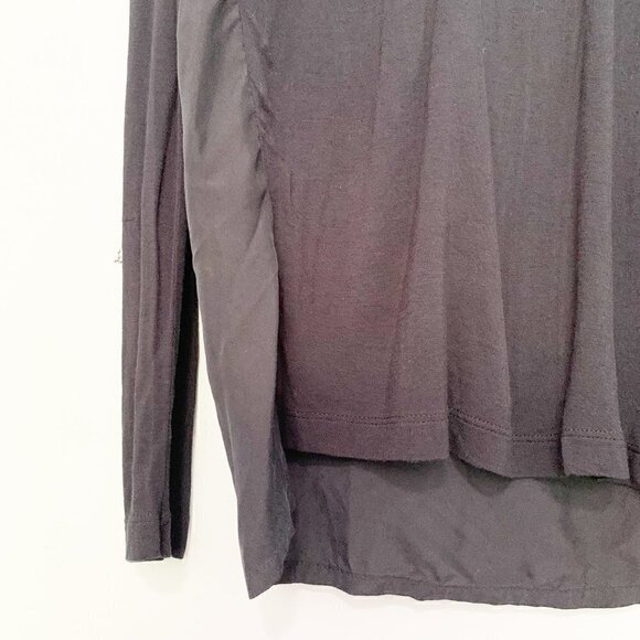 Brochu Walker black long sleeve mixed materials silk high low top - Medium - Picture 2 of 8